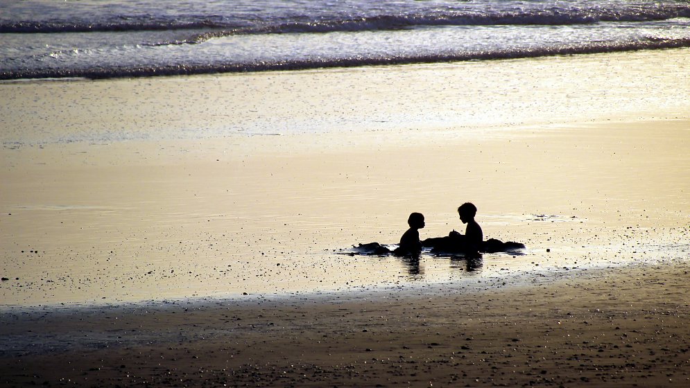 Abend Strand Leinwand