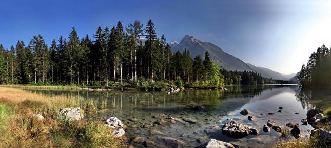 Bergsee Bild auf Leinwand