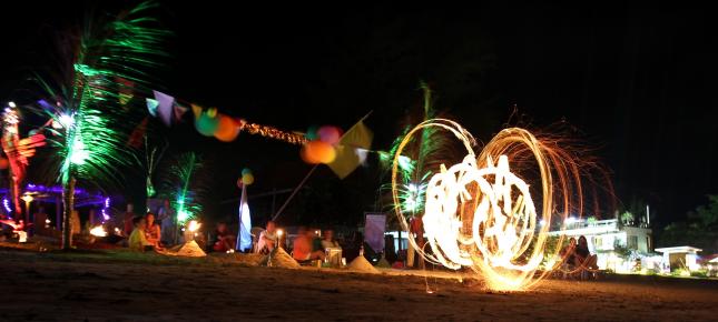 Party am Strand Bild auf Leinwand