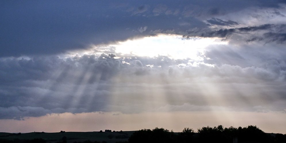 Sonnenstrahlen Himmel Leinwand