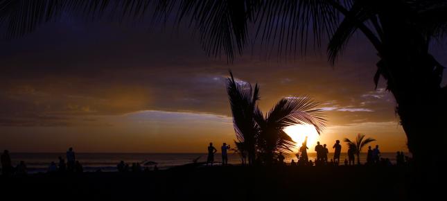 Sonnenuntergang Mittelamerika Bild auf Leinwand
