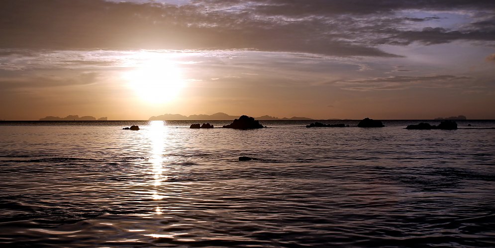 Sonnenuntergang auf See Leinwand