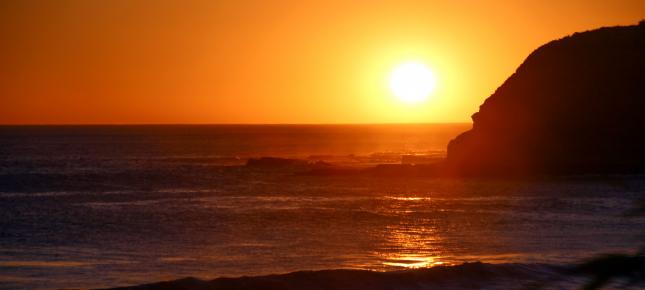 Wasser Sonnenuntergang Bild auf Leinwand