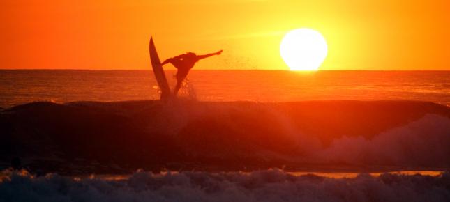 Wassersport Sonnenuntergang Pazifik Bild auf Leinwand