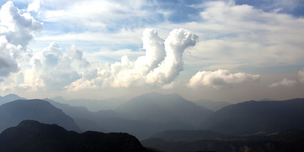 Wolken im Gebirge Leinwand