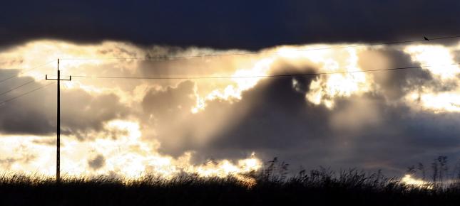 Wolkengluehen Bild auf Leinwand