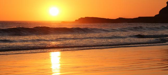 Goldener Strand Bild auf Leinwand