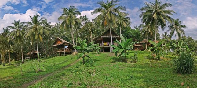 Thailand Bungalows Bild auf Leinwand