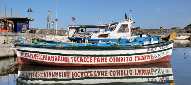 Fischer Hafen Bild auf Leinwand