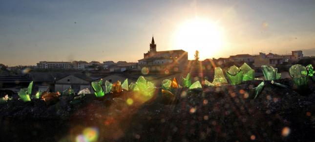 Leuchtendes Glas Bild auf Leinwand