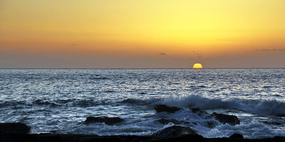 Sonne im Meer Leinwand