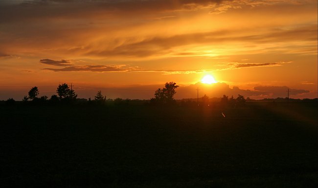 Abendrot Ebene