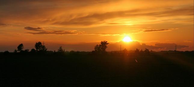 Abendrot Ebene Bild auf Leinwand