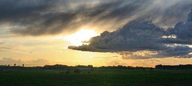 Abendstimmung Sonnen Untergang Bild auf Leinwand