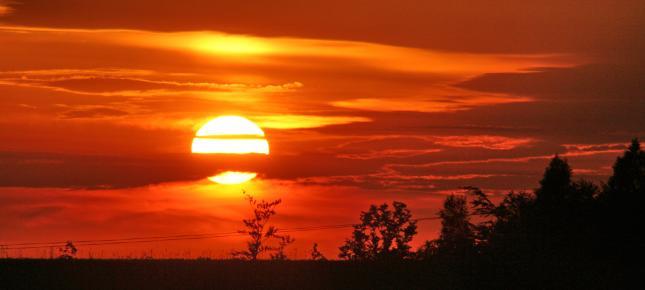 Polen Sonnenuntergaenge Bild auf Leinwand