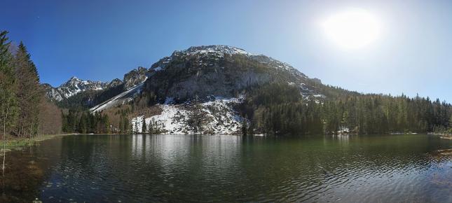 Gebirgssee Bild auf Leinwand