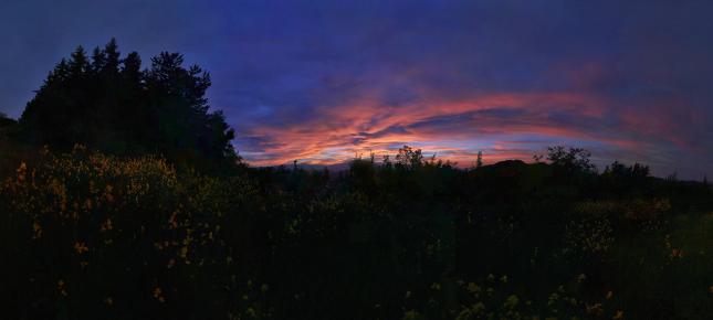 Leuchtender Himmel Bild auf Leinwand