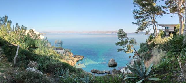 Villa am Meer Mallorca Bild auf Leinwand